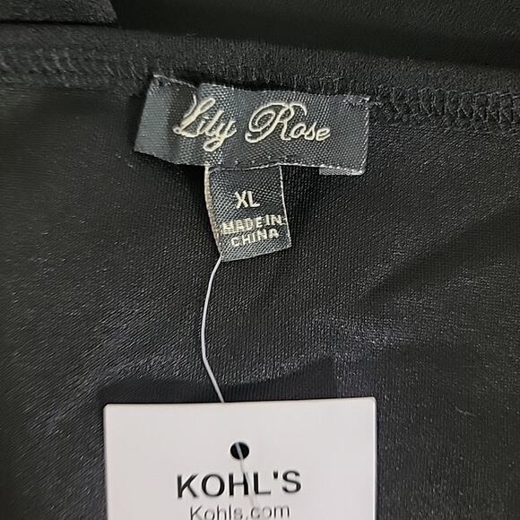 Lilly Rose Black Bodycon Dress Off Shoulder Stretch NWT Womens XL Sexy Party - Picture 6 of 8